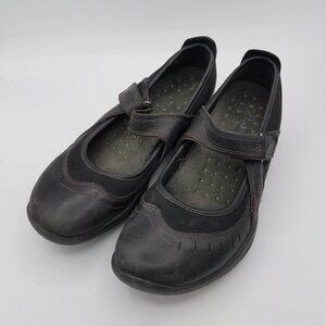 Clarks Wave Walk Womens Size 5.5 M Cruise Mary Jane Shoes Black Leather Comfort